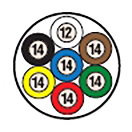 14/6-12/1 AWG Trailer Wire - 100 FT - 7 Conductor Color-Coded Cable - Image 3