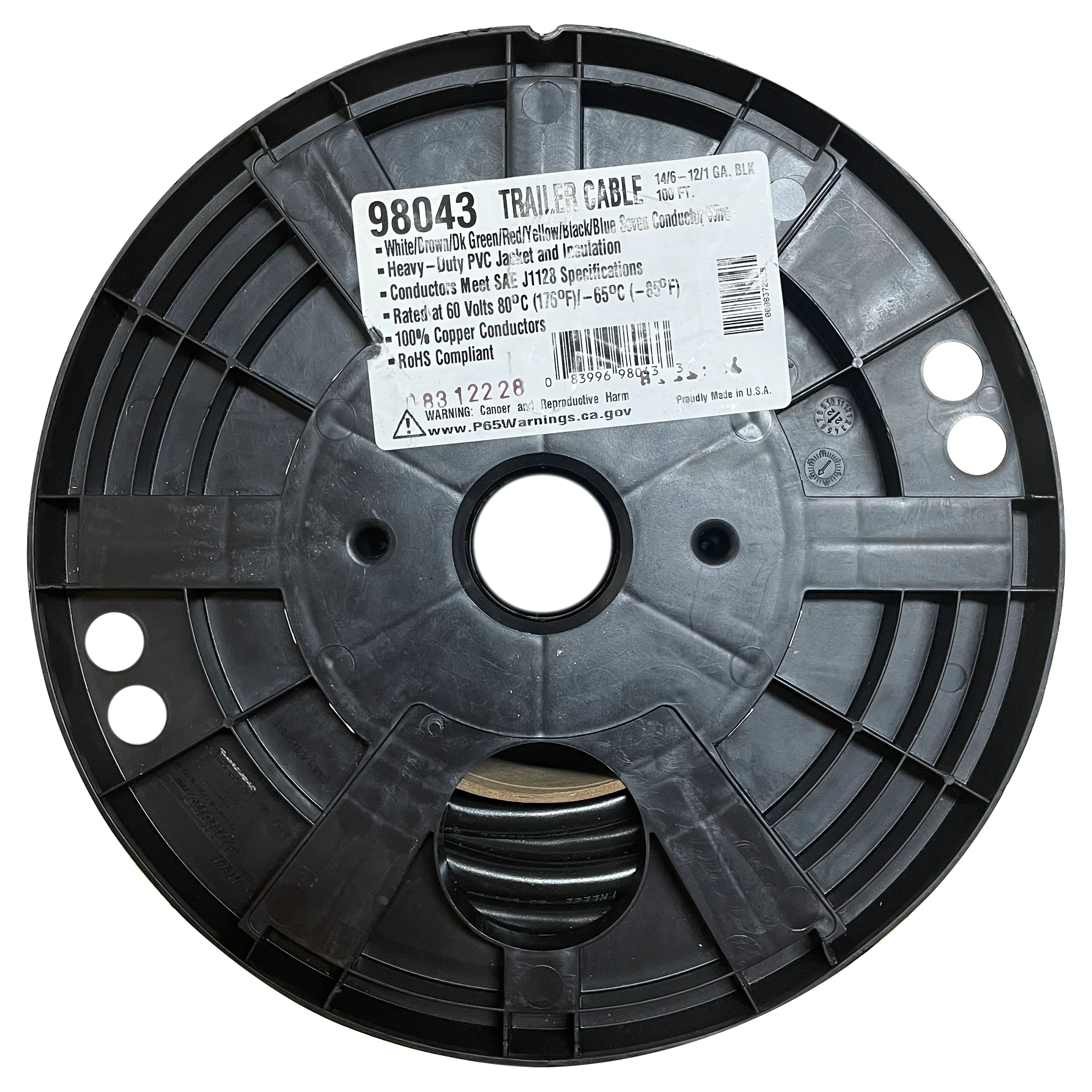 14/6-12/1 AWG Trailer Wire - 100 FT - 7 Conductor Color-Coded Cable - Image 5