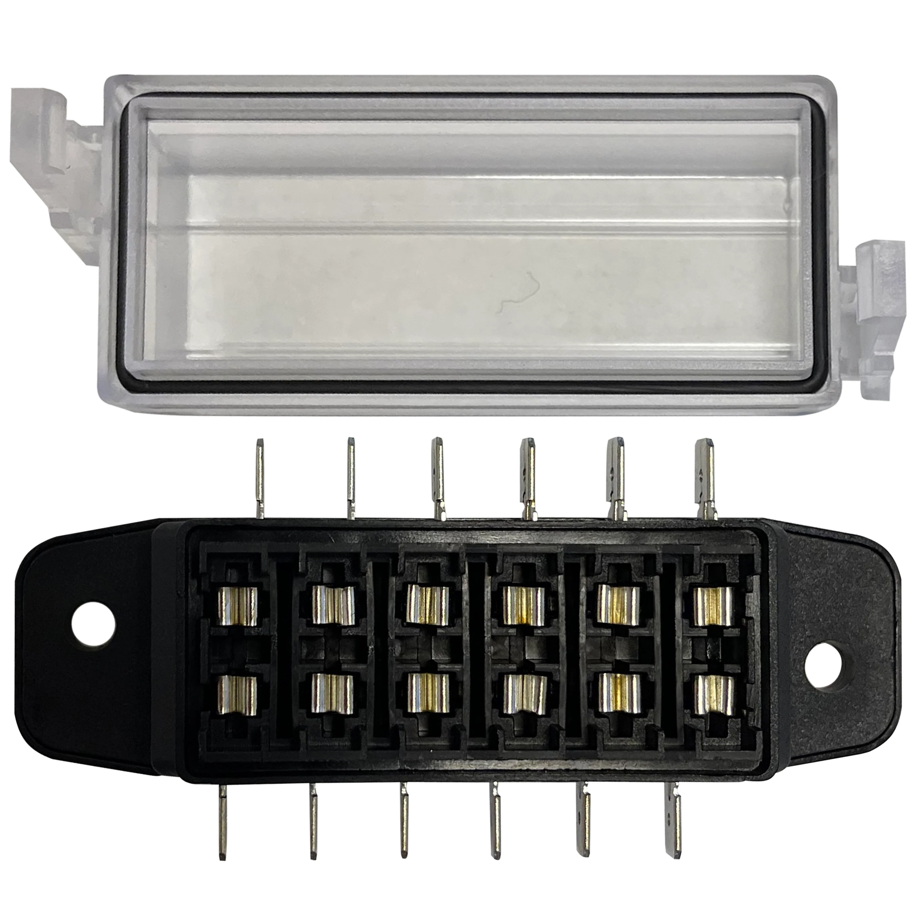 6 Way ATO / ATC Blade Fuse Block Panel w/ Cover - Image 3