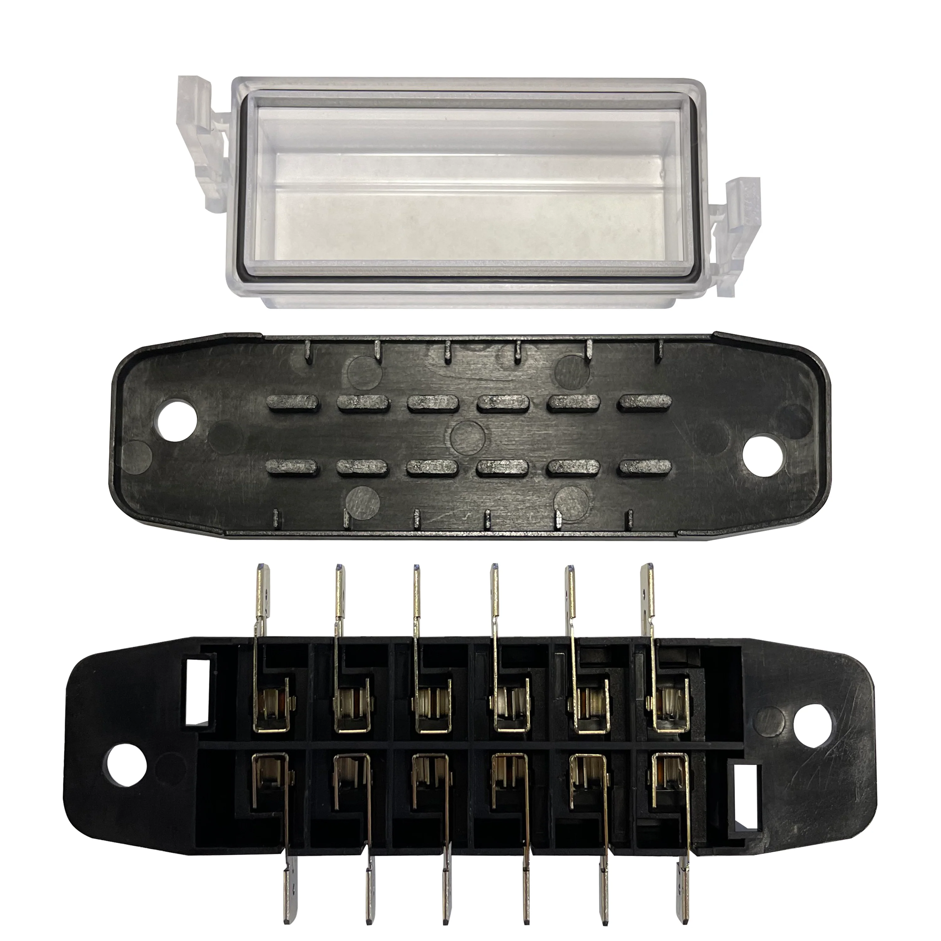 6 Way ATO / ATC Blade Fuse Block Panel w/ Cover - Image 4