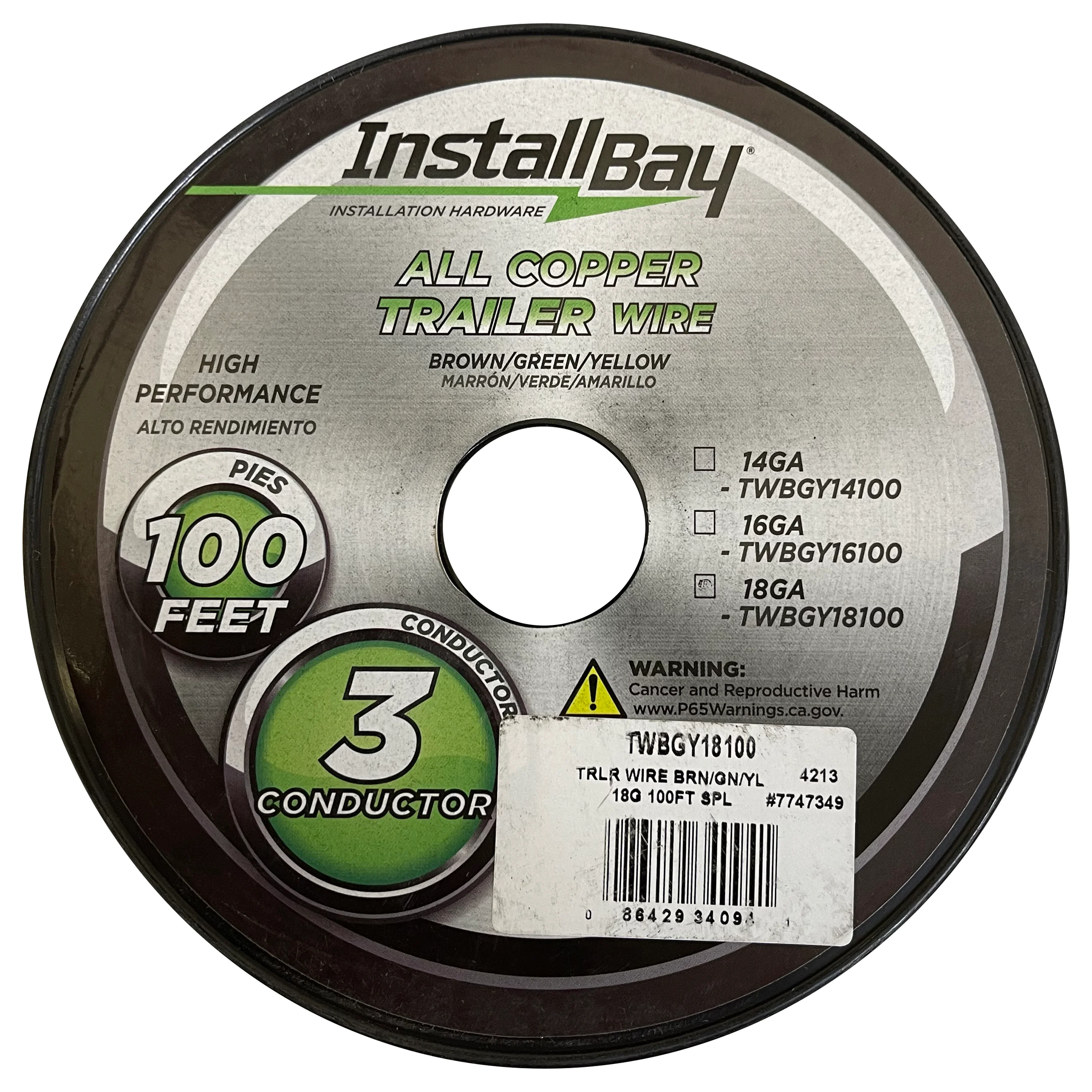 Triplex All Copper Trailer Wire 18 AWG 3 Conductor Brown Green Yellow - 100 Ft - Image 4