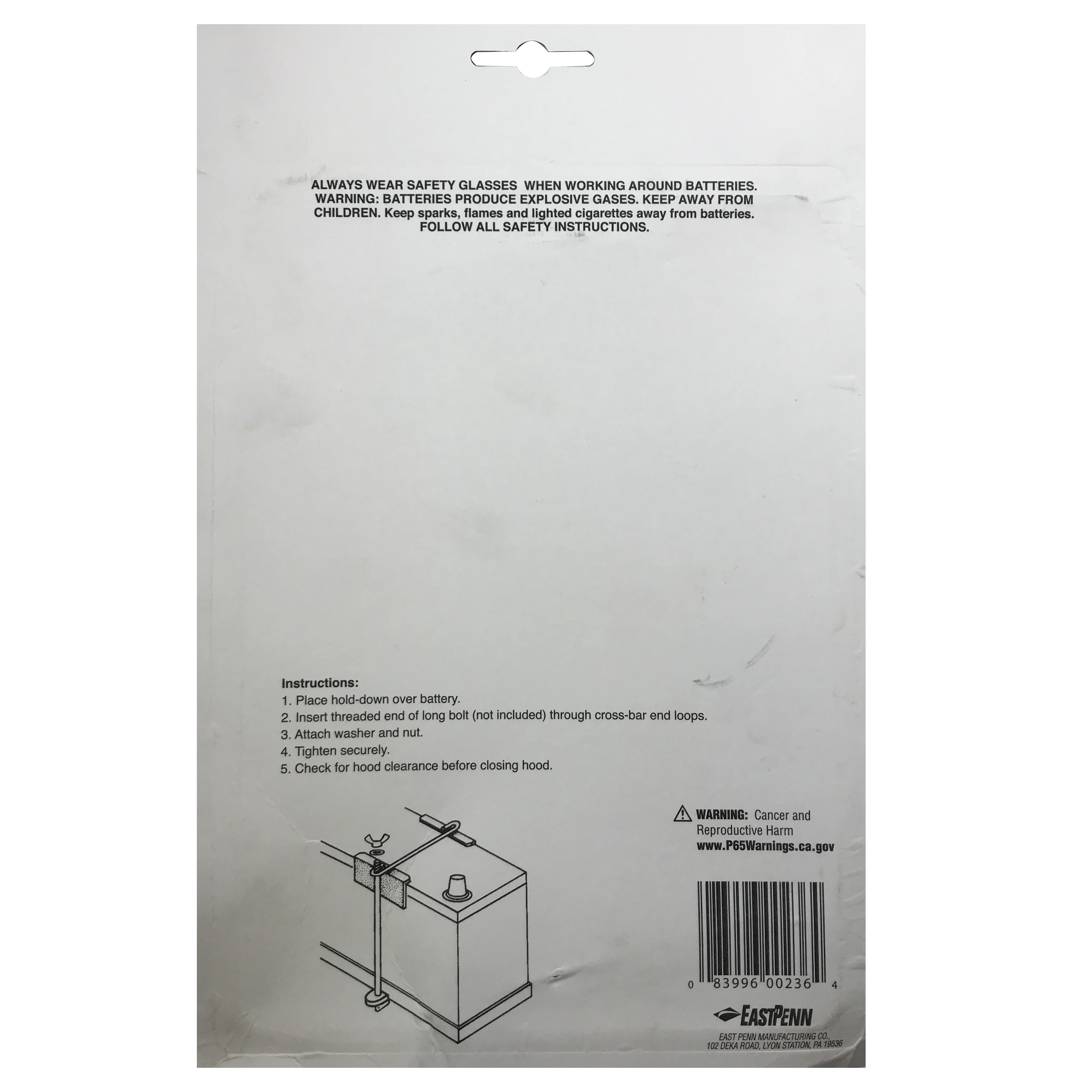 Universal Battery Hold-Down Cross Bar - 6-7/8" - Made in USA - Image 6