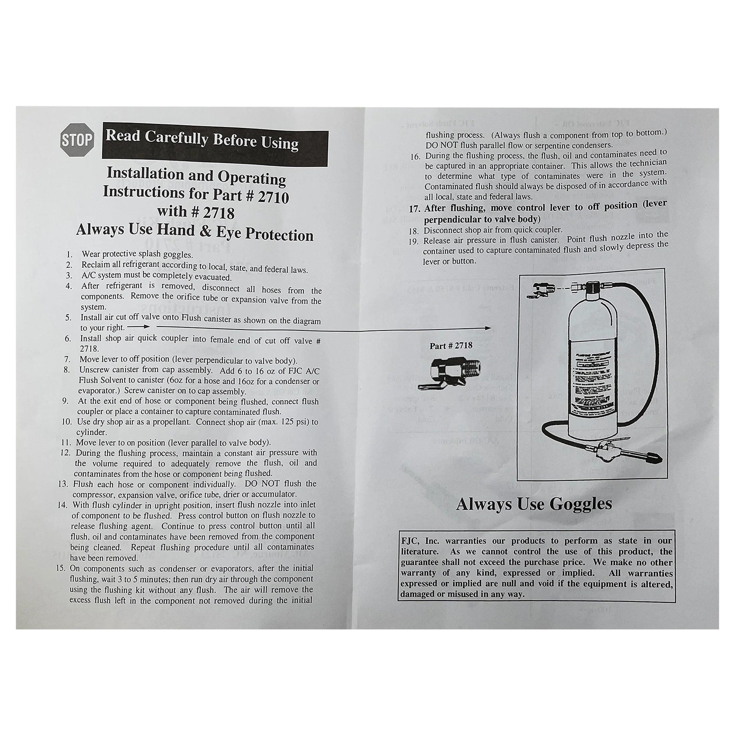 FJC Flush Gun with Flow Control Valve & Turbulent Flow Spray Head Air Compressor Adapter Kit - Image 11