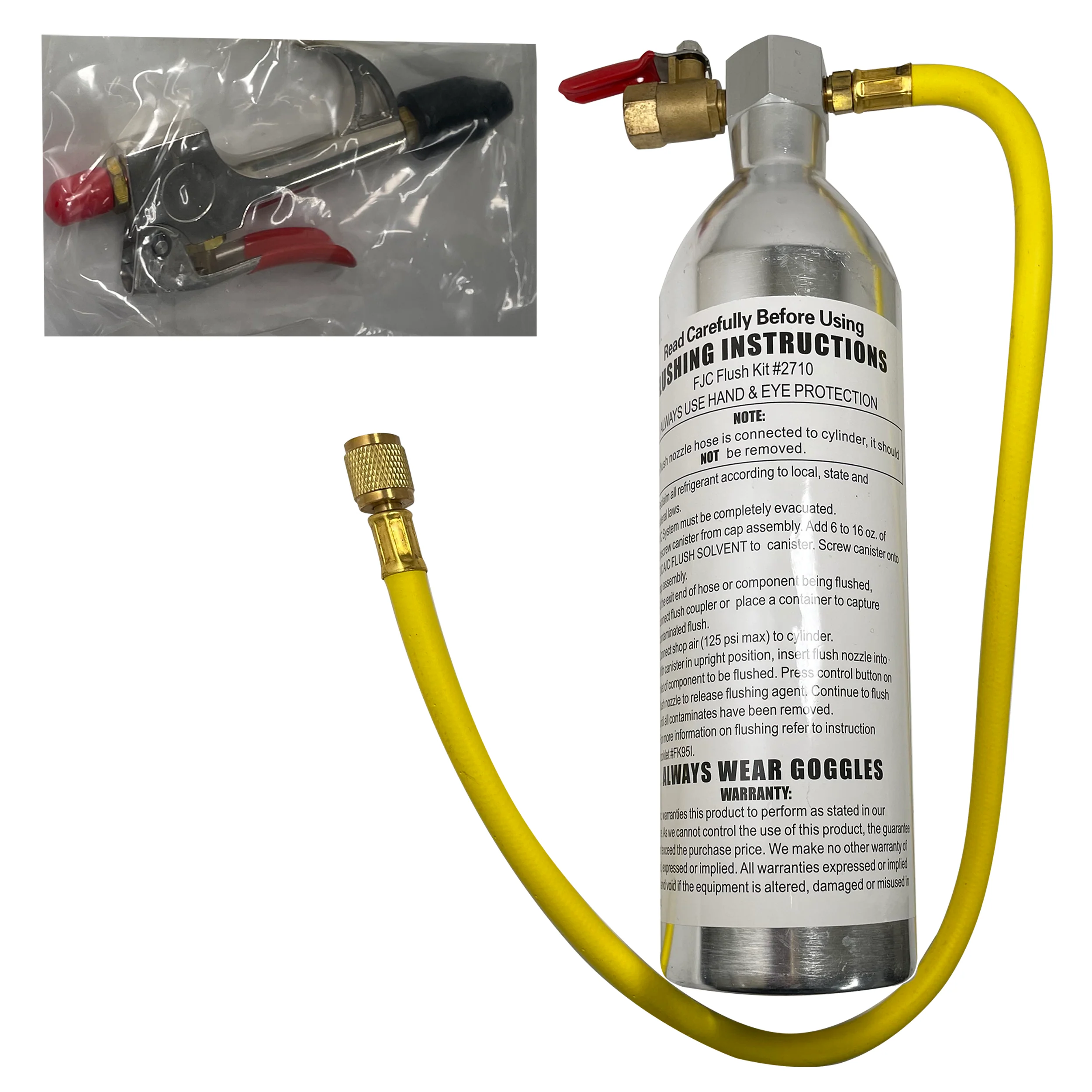 FJC Flush Gun with Flow Control Valve & Turbulent Flow Spray Head Air Compressor Adapter Kit - Image 3