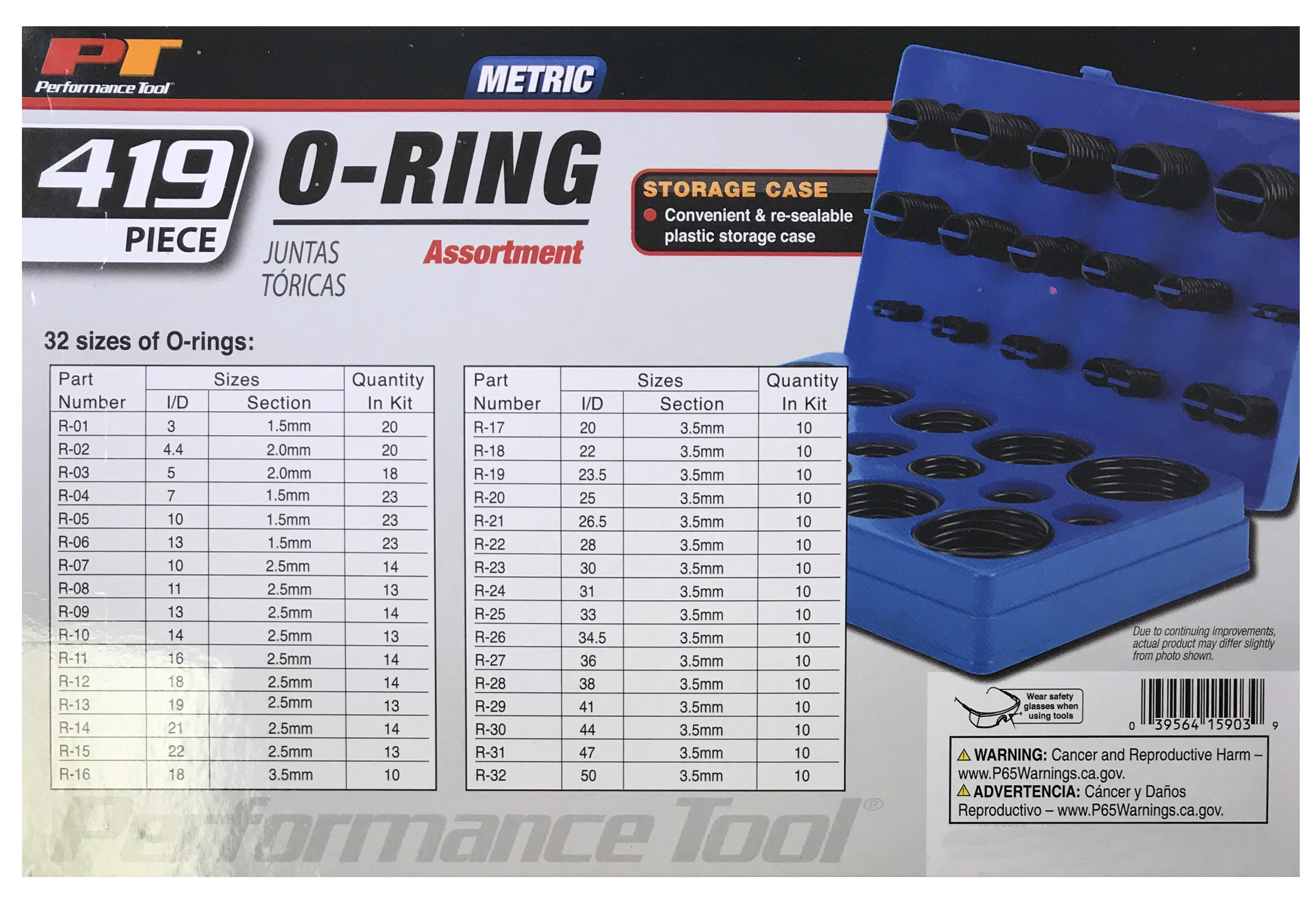 419-Piece Metric Black Nitrile O-Ring Assortment Kit - NBR Rubber - Chemical-Resistant - Image 5