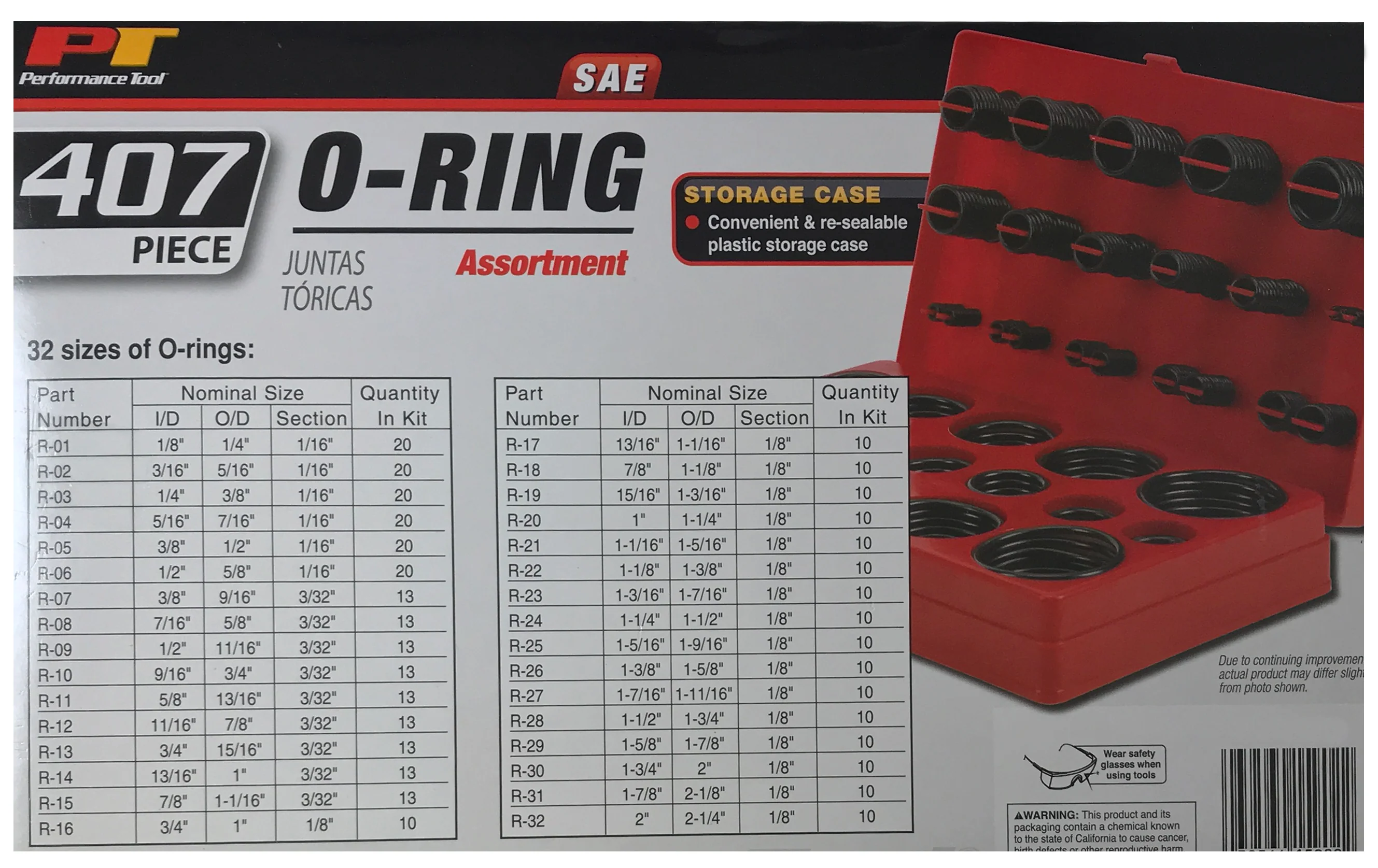 SAE O-Ring Seal Assortment Kit - 382 Piece - Black Nitrile Rubber - Automotive Grade - Image 6