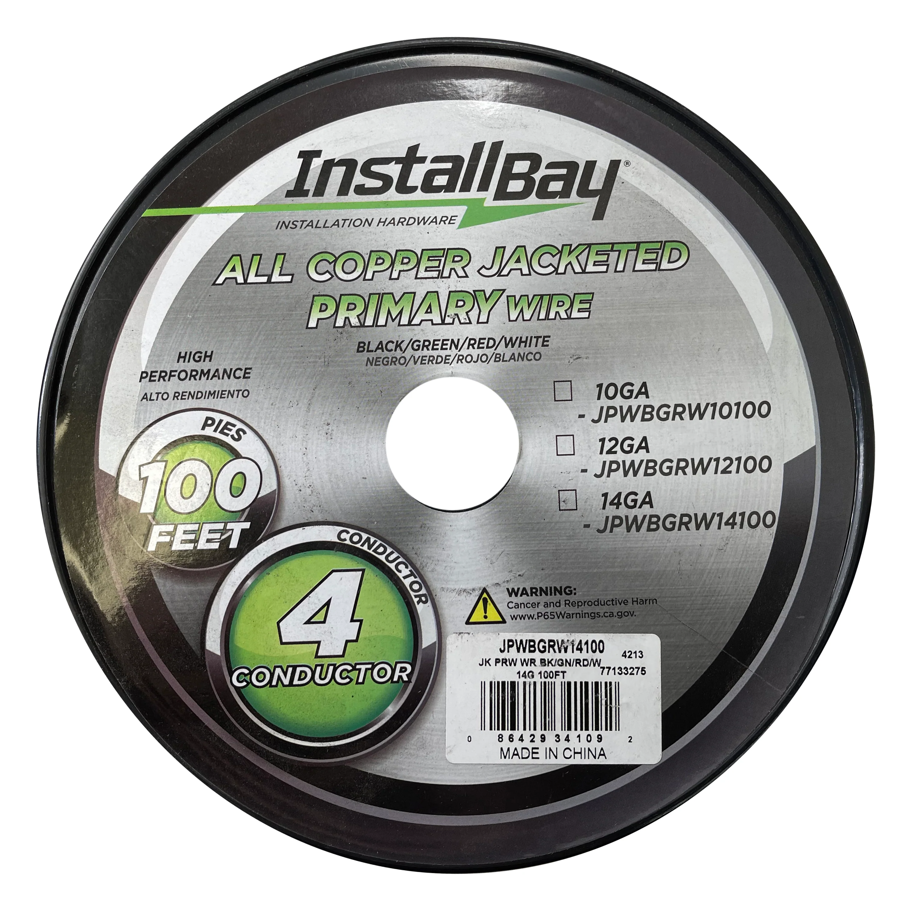 Jacketed Primary Wire 4 Conductor 14 AWG All Copper Black / Green / Red / White - 100 FT - Image 4