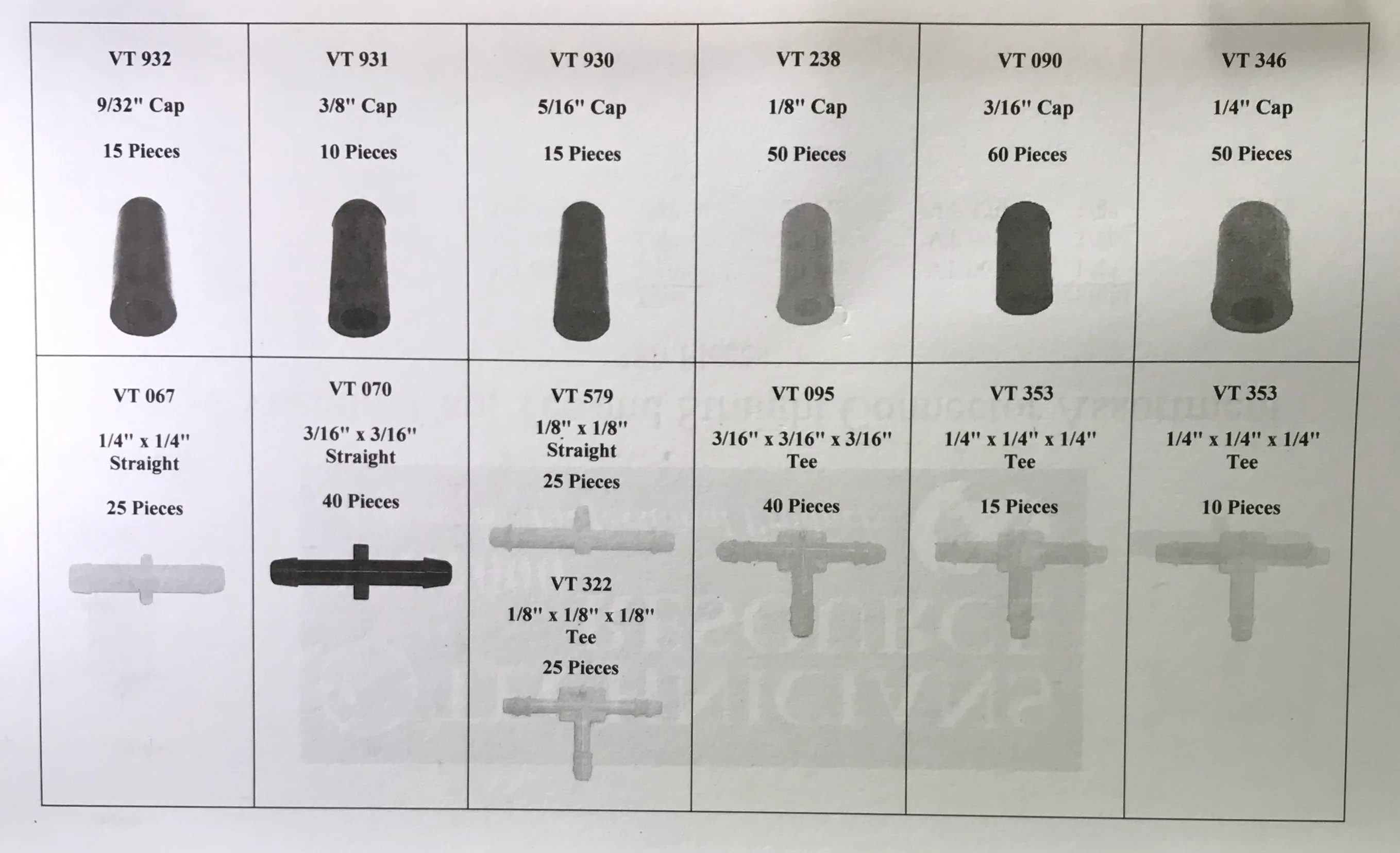 385 Piece Large Vacuum Tee, Cap And Connector Assortment Kit - Image 3