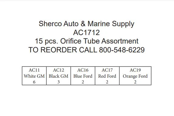 15 Piece Universal Automotive A/C Orifice Tube Assortment - GM Ford - Image 3