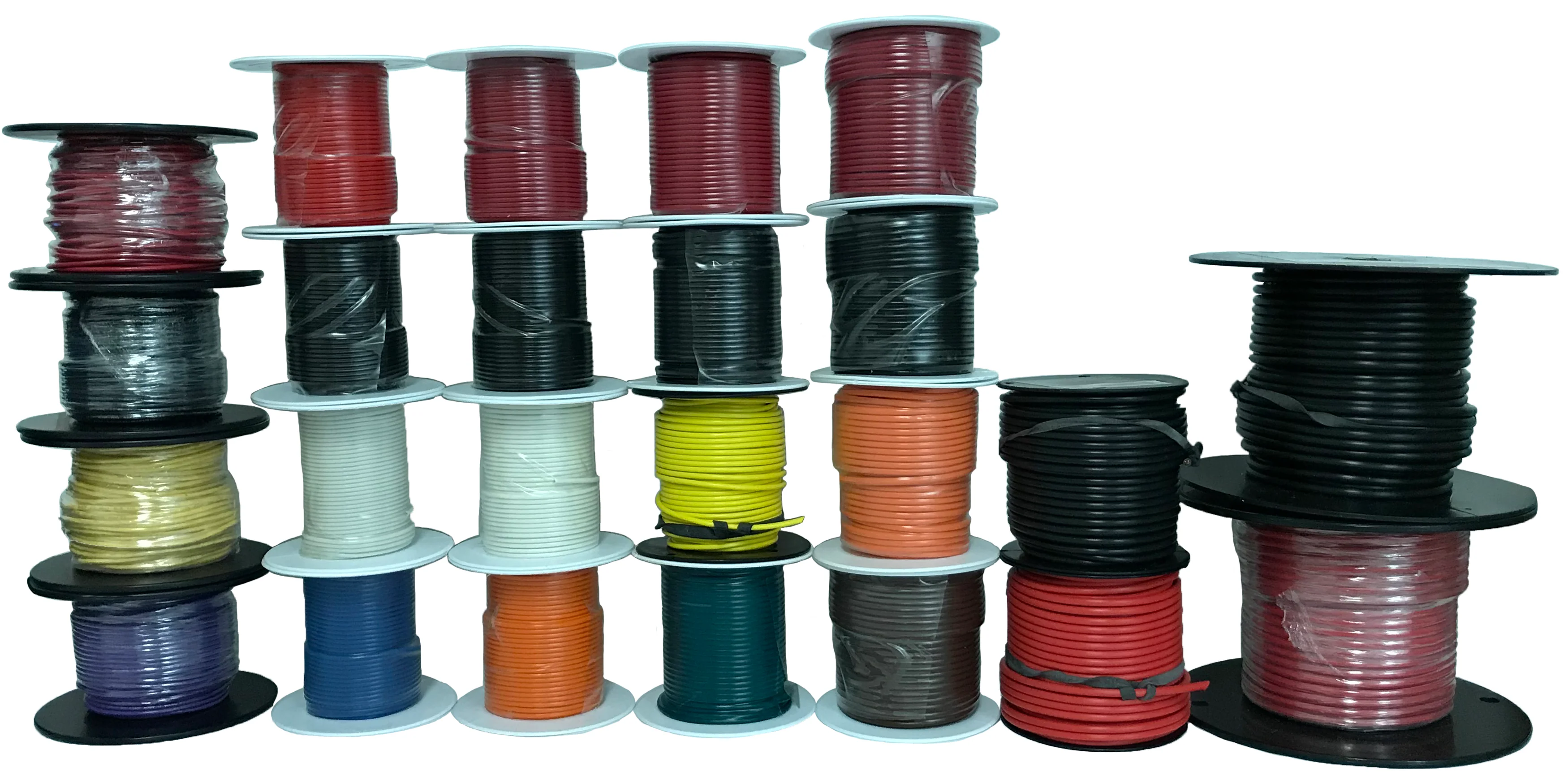 10-20 Gauge Primary Wire Assortment (24) 100' Rolls & Wire Rack - Image 5